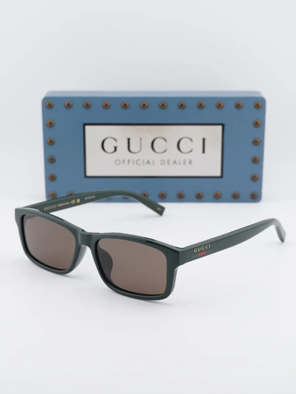 Gucci GG1986SA 003 Rectangle Sunglasses - Green/Brown
